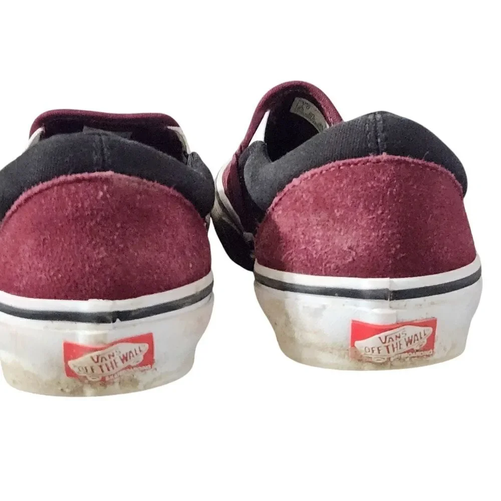 Vans Shoes Men's 7 Off The Wall PopCush Maroon Slip On Low Skateboarding Shoes